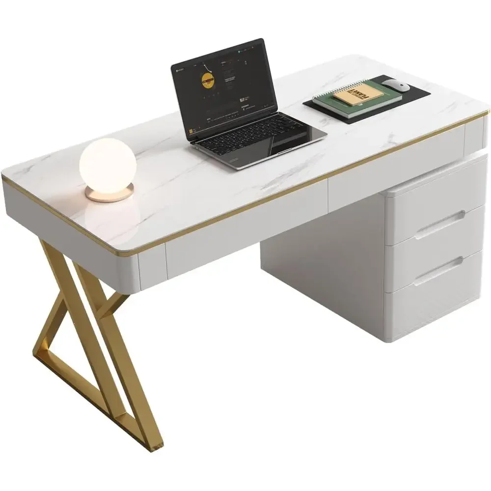 Woodworking Or Woodworking - White Tempered Glass Top Gaming Desk