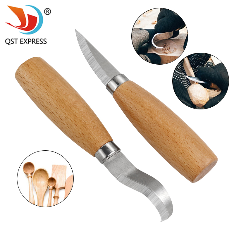 Woodworking For Beginners - Stainless Iron Carving Knife Beech Wood