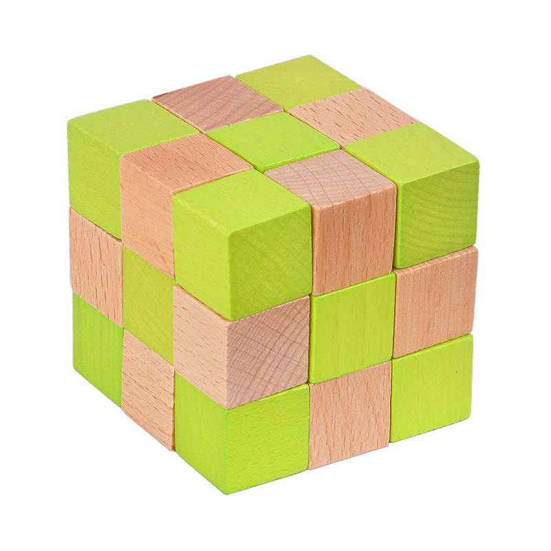 Wooden Snake Cube Puzzle IQ Lo - Woodworking Game 评论和价格