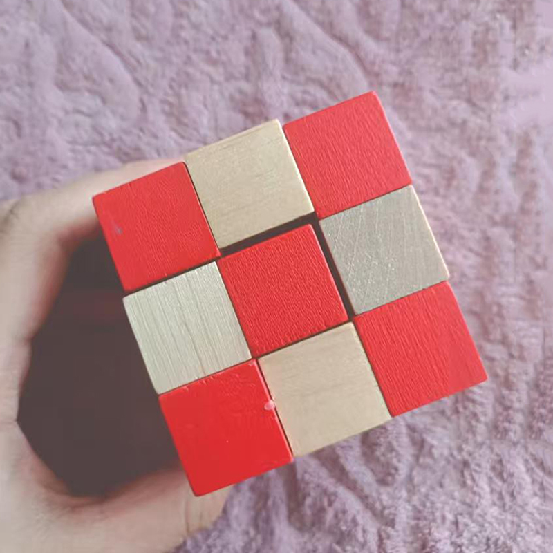 Wooden Snake Cube Puzzle IQ Lo - Woodworking Game 评论和价格