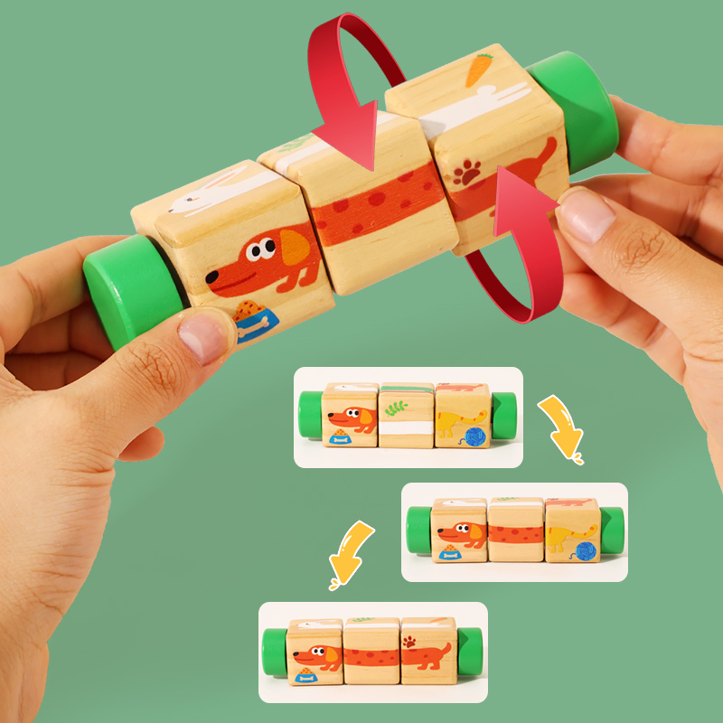 1pcs Baby Wooden Rotating Anim - Woodworking Game 评论和价格